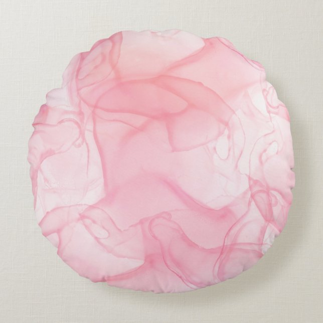 Hintergrund aus rosa Marmor, Hintergrund der flüss Rundes Kissen (Vorderseite)