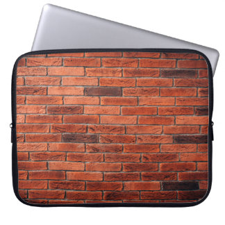 Hintergrund aus rotem Ziegelstein, Wand Laptopschutzhülle