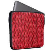 Hintergrund aus roter Strickwolle. Laptopschutzhülle (Vorne Rechts)