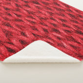 Hintergrund aus roter Strickwolle. Sherpadecke (3/4)