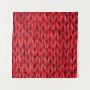 Hintergrund aus roter Strickwolle. Wandteppich