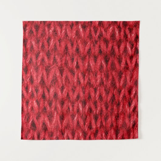 Hintergrund aus roter Strickwolle. Wandteppich (Vorderseite)