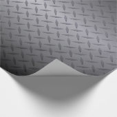 Hintergrund aus schwarzem bis grauem Diamantblech Geschenkpapier (Ecke)
