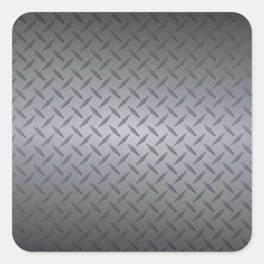 Hintergrund aus schwarzem bis grauem Diamantblech Quadratischer Aufkleber (Vorderseite)