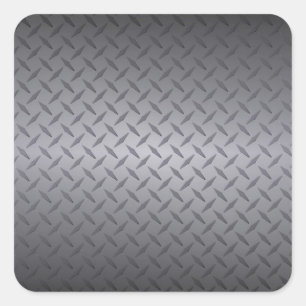 Hintergrund aus schwarzem bis grauem Diamantblech Quadratischer Aufkleber