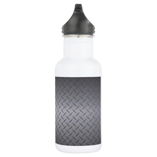 Hintergrund aus schwarzem bis grauem Diamantblech Trinkflasche (Rechts)