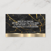 Hintergrund aus schwarzem Marmor | Goldmetall Visitenkarte (Rückseite)