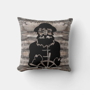 Hintergrund aus verwittertem Holz mit CAPTAIN T Kissen