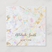 Hintergrund aus weißem Edelstein Quadratische Visitenkarte (Vorderseite)