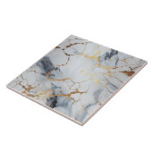 Hintergrund aus weißem Goldmarmor mit Rissen Fliese (Seite)