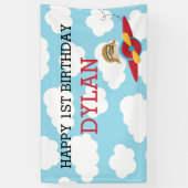 Hintergrund / Banner (blau und rot mit Pilot) (Vertikal)