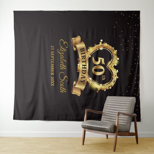 Hintergrund-Banner für das Gold- und Schwarze Part Wandteppich (Beispiel (Horizontal))