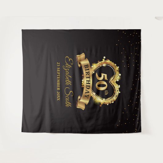 Hintergrund-Banner für das Gold- und Schwarze Part Wandteppich (Vorderseite (Horizontal))