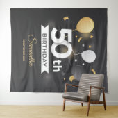 Hintergrund-Banner für Schwarz und Gold-Party Wandteppich (Beispiel (Horizontal))