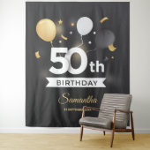 Hintergrund-Banner für Schwarz und Gold-Party Wandteppich (Beispiel)