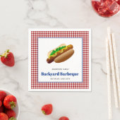 Hintergrund Barbeque Hot Dogs Red Checkered Serviette (Beispiel)
