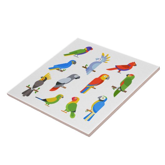 Hintergrund belebter Papageien Fliese (Seite)