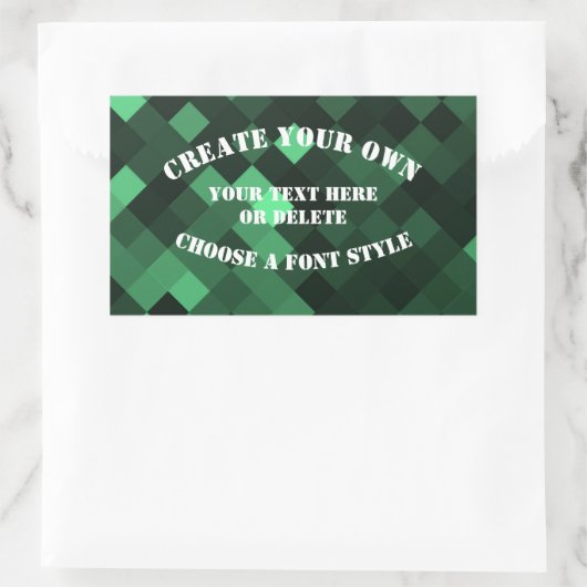 Hintergrund Big Pixel - grün Rechteckiger Aufkleber (Tasche)