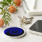 Hintergrund Blue Saphir und Black Swirl Schlüsselanhänger (Seite)