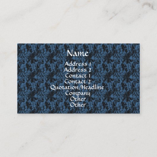 Hintergrund Blue Satin Elegante Business Card Visitenkarte (Vorderseite)