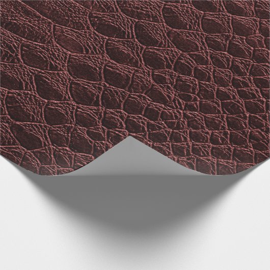 Hintergrund - braune Reptilledertextur - Kroko Geschenkpapier (Ecke)