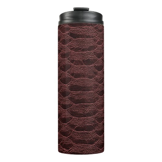 Hintergrund - braune Reptilledertextur - Kroko Thermosbecher (Vorderseite)