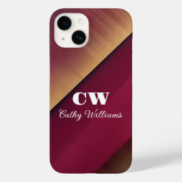 Hintergrund Burguny und Gold Case-Mate iPhone 14 Hülle