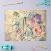 Hintergrund-Decoupage des Blumenkäfigs Seidenpapier (Basteln)