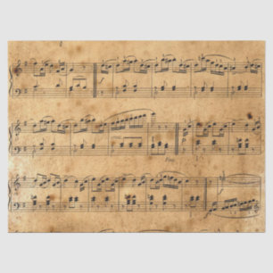 Hintergrund-Decoupage von Sheet Music Vintag Parch Seidenpapier