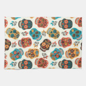 Hintergrund dekorierter Skulls Geschirrtuch (Horizontal)