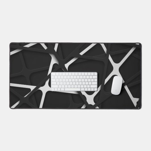 Hintergrund der 3D-schwarzen Schleife Schreibtischunterlage (Tastatur & Maus)