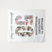 Hintergrund der 50. Geburtstagsparty-Collage Wandteppich (Vorderseite (Horizontal))