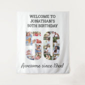 Hintergrund der 50. Geburtstagsparty-Collage Wandteppich (Vorderseite)