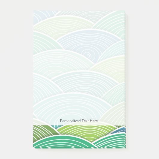 Hintergrund der abstrakten Wellen Post-it Klebezettel (Vorderseite)