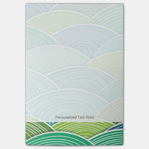 Hintergrund der abstrakten Wellen Post-it Klebezettel