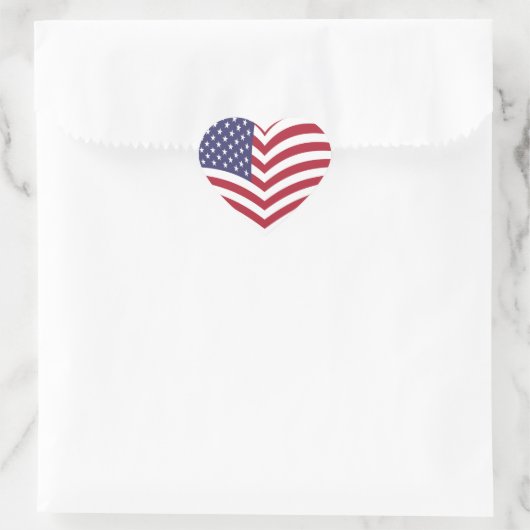 Hintergrund der amerikanischen Flagge Herz-Aufkleber (Tasche)