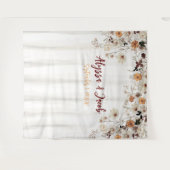 Hintergrund der Aquarellfarben-Wildblume Brautpart Wandteppich (Vorderseite (Horizontal))