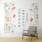 Hintergrund der Aquarellfarben-Wildblume Brautpart Wandteppich (Beispiel (Horizontal))