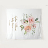 Hintergrund der Babydusche - Rosen blush pink Wandteppich (Vorderseite (Horizontal))