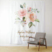 Hintergrund der Babydusche - Rosen blush pink Wandteppich (Beispiel)