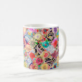 Hintergrund der Batik. Vintages Design Kaffeetasse (VorderseiteRechts)