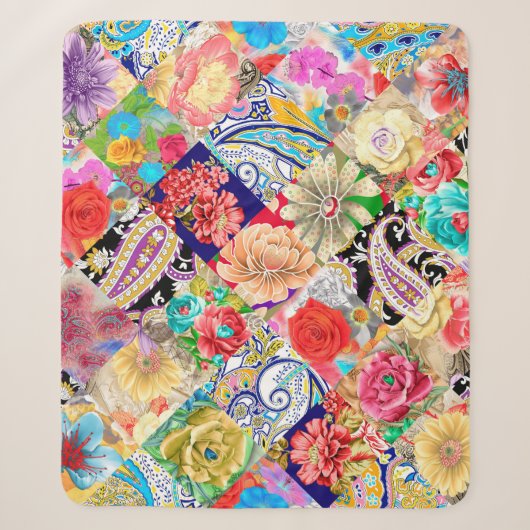 Hintergrund der Batik. Vintages Design Sherpadecke (Vorderseite)