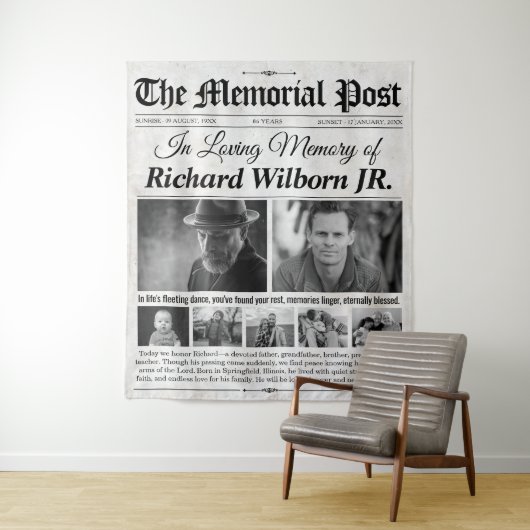 Hintergrund der benutzerdefinierten Zeitung mit Fo Wandteppich (Beispiel)