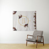 Hintergrund der Bestätigung Gold Burgundy Peonies Wandteppich (Beispiel (Horizontal))