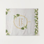 Hintergrund der Bestätigung | Gold Marble Calla Li Wandteppich (Vorderseite (Horizontal))