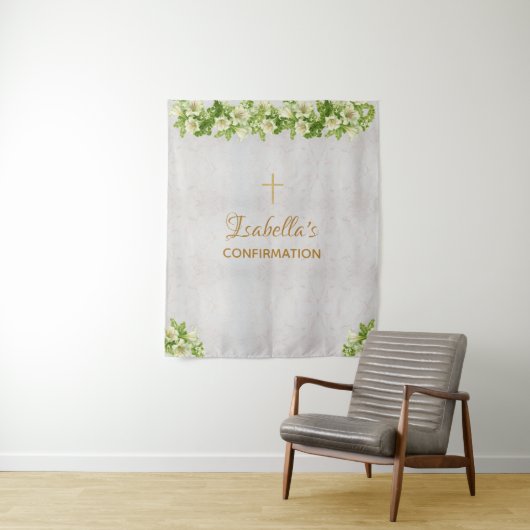 Hintergrund der Bestätigung | Marble Gold Cross Li Wandteppich (Beispiel)