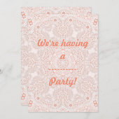 Hintergrund der Bilder der weißen und korallenförm Einladung (Vorne/Hinten)