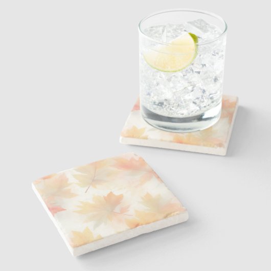 Hintergrund der Blätter in der Herbstfarbe Steinuntersetzer (Seitenansicht)