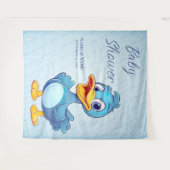 Hintergrund der blauen Ente Wandteppich (Vorderseite (Horizontal))