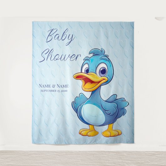 Hintergrund der blauen Ente Wandteppich (Vorderseite)